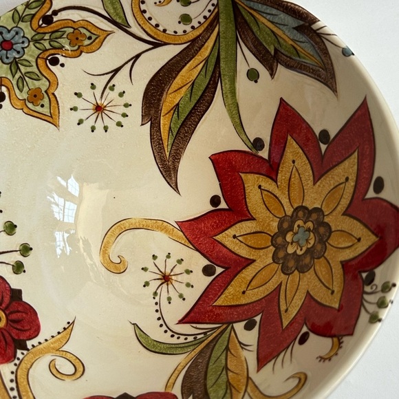Pier 1 Imports Carynthum Chip and Dip Serving Bowl Floral Bohemian - Picture 4 of 8
